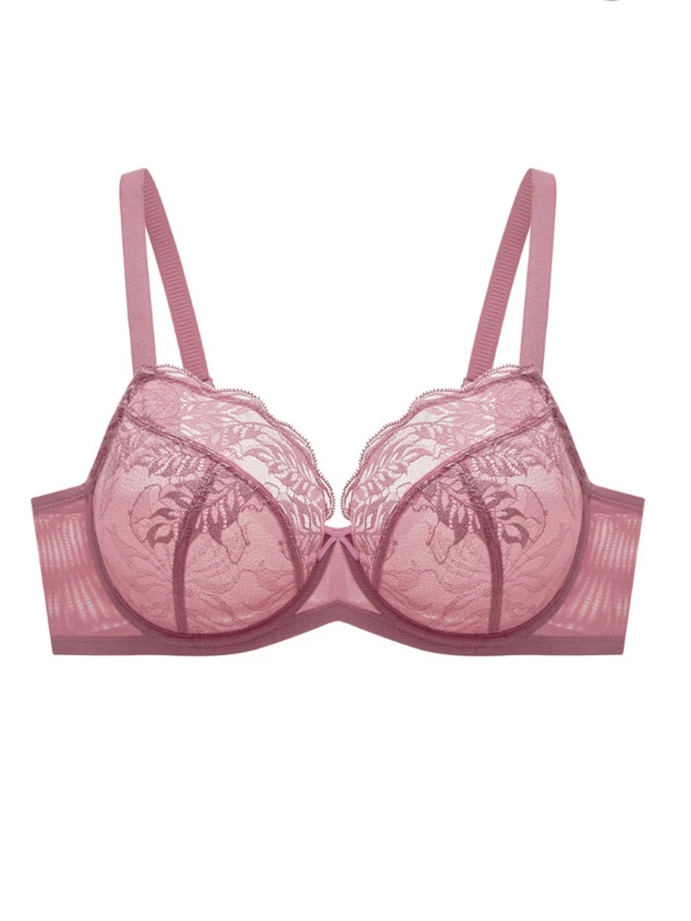 Understance Yara FlexWire Unpadded Demi Lift Bra berry sheer pink